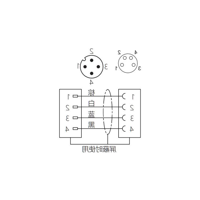 M8 to M12 4Pin, M8 female 90° to M12 male straight, double-ended pre-cast PVC non-flexible cable, gray sheathing, 63D283-XXX